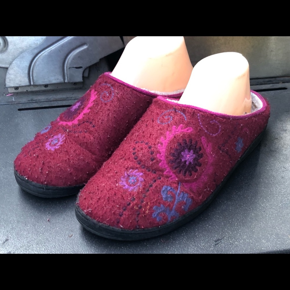 Acorn Womens Wool Dara Mule Slipper Shoes 6.5-7.5